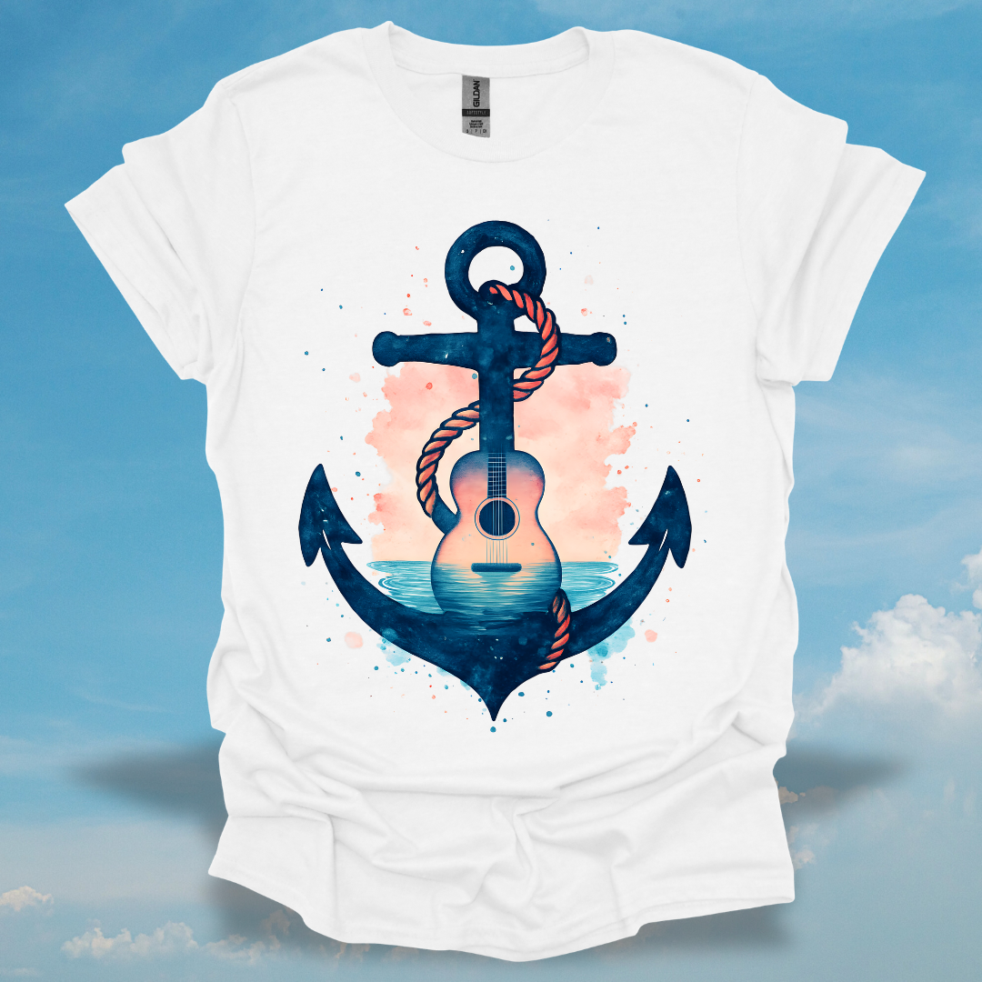 Nautical Anchor Guitar T-Shirt